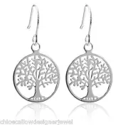 1x Pair of 925 Sterling Silver Tree of Life Drop Earrings + Gift bag