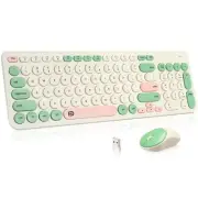 Wireless Keyboard and Mouse Combo, 2.4GHz USB Cordless Retro Typewriter Keybo...