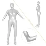 Inflatable Woman Whole Body w/Arm Mannequin Fashion Dummy Torso Model Silver New
