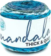 Lion Brand Yarn (1 Skein) Mandala Thick & Quick Bulky Yarn, Labyrinth