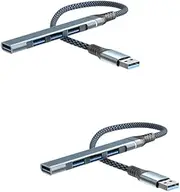 Gatuida 2pcs Laptop USB Hub Pro 4-Port USB 3.0 Hub USB Adapter Extra USB Ports USB Expander USB to Multiple USB USB Port Adapter