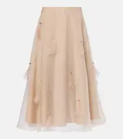 [Dorothee Schumacher] Dorothee Schumacher Sheer Volumes silk organza midi skirt AU 8 beige