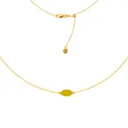 Mini Engravable Oval Plate Choker 14k Yellow Gold Necklace, 16" Adjustable