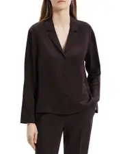 Theory Silk Button Up Blouse