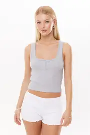 [Supré] Supré - Hailey Henley Tank - Grey marle M GREY MARLE