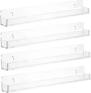 Nail Polish Organizer Wall Nail Polish Organizer 4PCS 15x2x1.7in Clear Acrylic Nail Polish Shelf, Wall Mounted Nail Polish Rack for Essential Oil Spice