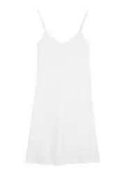 Hanro Ultralight Black Cotton Slip Dress - White - M M