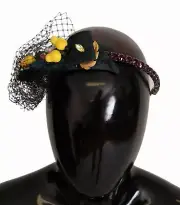 Dolce&Gabbana Sicily Women Purple Headband Polyester Crystals Tiara Lemon Diadem