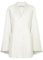 Alice + Olivia Esther Cotton-blend Mini Blazer Dress - Off White - 8 (UK12 / M) 8 (UK12 / M)