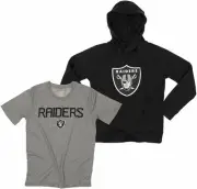 OuterStuff NFL Youth Oakland Raiders Team Performance Hoodie and Tee Combo Set