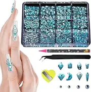 Nails Art Rhinestone Kit | Flat Back Stones Set,Nail Decorations With Tweezers Drill Pen, Shiny Stones Jewelry Charm For Daily Party Dating