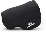 MegaGear Sony Alpha A5100, A5000 with 16-50mm Lens, NEX-5T, NEX-3N, NEX-5R Ultra Light Neoprene Camera Case, with Carabiner - Black - MG076