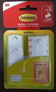 Command Sawtooth Picture Hanger - 1 Pack (3 hooks) - 3M (17042)