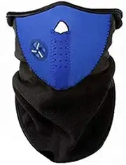Winter Outdoor Windproof Black Neoprene Thermal Fleece Half Face Mask Facemask Scarf Snowboard Snowmobile Snow Ski Sled Motorcycle Cycling Bike Hiking Skateboard (Blue)