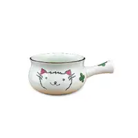 在飛比找蝦皮商城優惠-【堯峰陶瓷】7吋 陶瓷單柄小圓鍋可愛貓 單入 | 牛奶鍋 甜