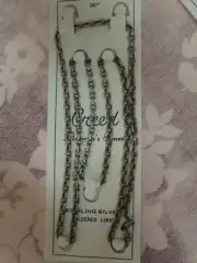 Creed ANTIQUE FINISH Sterling Silver Men's 26 inch/ 4 mm Large Link-Chain -NEW