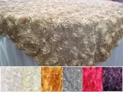 15 Rosette Satin Overlays 72" x 72" Square 22 Colors Wedding Tablecloths Ribbon