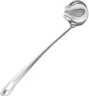 NAMOARLY Elegant Soup Spoon Extended Handle Stainless Steel Cutlery for Easy Use Drizzle Tableware