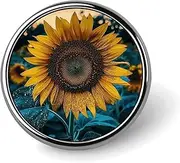 [FZMVSQH] The Most Beautiful Sunflower Printed Round Button Pin Badges Metal Pinback Buttons 1 Inch Pins for Hat Shirt Clothing Bags Decoration, Circular, Aluminum, Circular, Aluminum