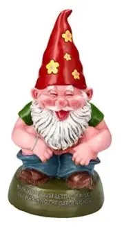 Hippie Gnome Defecating Organically Home Grown Garden Squatter Gnome Statue 4H