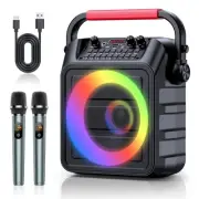 Karaoke Machine for Adults & Kids with 2 Wireless Microphones, Bluetooth