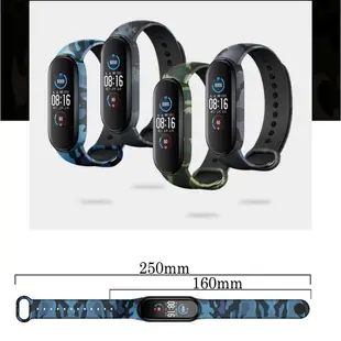 適用於xiaomi mi band 6 5 4 錶帶 迷彩 印花 矽膠錶帶 小米手環 6代 軟矽膠 更換錶帶 NFC版