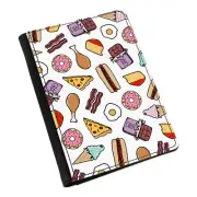 Junk Food Pattern Passport Holder Cover Case Wallet - Chocolate Doughnut Funny