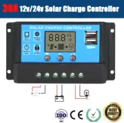 30A 12V/24V LCD PWM Solar Panel Charge Regulator Battery Controller 360W/720W.