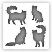 Cats Silhouette Stencil - Choose a Size - Laser-Cut Reusable Plastic