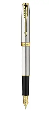 Parker Sonnet Fountain Pen Stainless Steel & Gold X Fine Pt New In Box S0809120