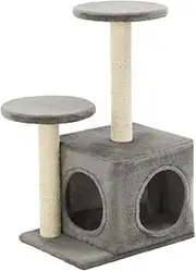 60 cm Grey Cat Tree with Sisal Scratching Posts - Sturdy Cat Furniture for Indoor Cats, Multi-Level Perches & Scratching Posts for Small Spaces