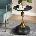 Metal End Table Sofa Side Table round Coffee Table Black