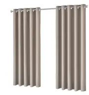 Blackout Eyelet Curtain Drape Room Darkening 160cm&230cmDrop 1 Panel Sand Color