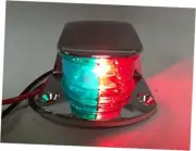 MARINE BOAT NAVIGATION RED GREEN CHROME PLATED HOUSING BI-COLOR BOW LIGHT BULB