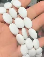 Natural 13x18mm China White Jade Flat Oval Gemstone Loose Beads 15'' AA PL83