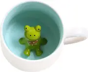 Cute frog coffee mug, ceramic mug with 3D animal