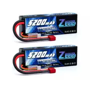 2x 7.4V 50C 5200mAh 2S LiPo Battery Deans Hardcase for RC Car Truck Truggy