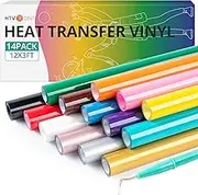 HTVRONT HTV Heat Transfer Vinyl Bundle (14 Pack) - 12" x 3FT HTV Vinyl Rolls, Easy to Cut Iron on Vinyl for T-Shirts, Easy to Weed Heat Transfer Vinyl