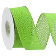 1.5 Inch x 10 Yard Burlap Wired Ribbon, Jute Ribbons with Iron Wire Grass Green