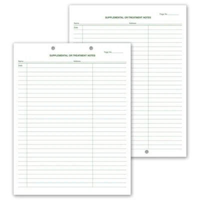 20001V.1 Supplemental & Treatment Notes Two Hole Punch 8 1/2 x 11" QTY 250