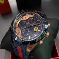 在飛比找ETMall東森購物網優惠-FERRARI 法拉利男錶 46mm 寶藍色圓形精鋼錶殼 寶