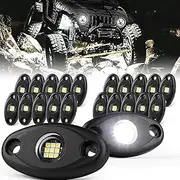 20 PCS Pure White Rock Lights for Trucks ATV SUV UTV Sedans Trailer Underglow Lights
