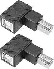 ECSiNG 2PCS USB 2.0 Type-B Printer Adapter 90 Degree Type-B Male to Female Converter 480 Mbps Data Transfer Speed for Printer Scanner (Left Angle & Right Angle)