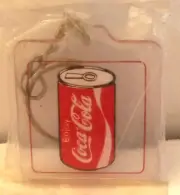 COCA COLA COKE SODA CAN IMAGE PROMO KEYCHAIN KEYRING LUCITE SEALED IN BAG