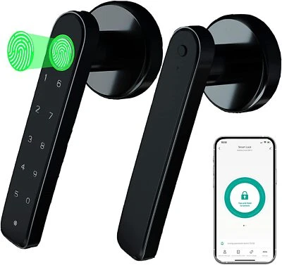 Smart Fingerprint Door Lock Biometric Door Lock Set Electronic Handle 5 IN 1