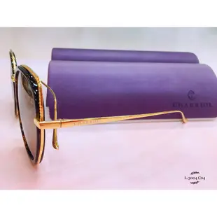 麗睛眼鏡【CHARRIOL 夏利豪】貓咪耳朵簍空框細緻款太陽眼鏡 L-3004 鋼索繩紋高質感純鈦眼鏡 瑞士一線精品品牌