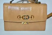 GUCCI LEATHER BAG GUCCI SMALL GG ZUMI PYTHON LEATHER SHOULDER BAG TAUPE