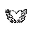 Gothic Skeleton Heart Shaped Hands Patch Embroidered Iron On Badge For Clothing