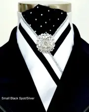 ERA Fiona White Pre-tied Stock Tie - Spot Centre - Navy, Red, Black, Royal Blue