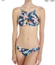 $138 Splendid Multicolor Tropical Reversible Retro Bikini Bottom S Top M K96